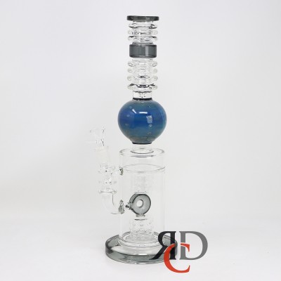 WATER PIPE BLUE BALL W/DUAL SWISS DONUT PERC WP3066 1CT